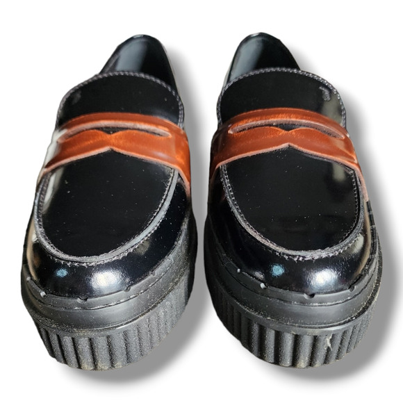 Tod's Black Patent Leather Penny Loafers with Brown Keeper Women’s Size 36 - Picture 15 of 16